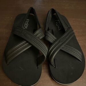 Fitflop Kids Black Cross-Strap Slide Sandals